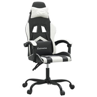 Sedia da Gaming Girevole Nero e Bianco in Similpelle 349596