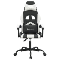 Sedia da Gaming Girevole Nero e Bianco in Similpelle 349596