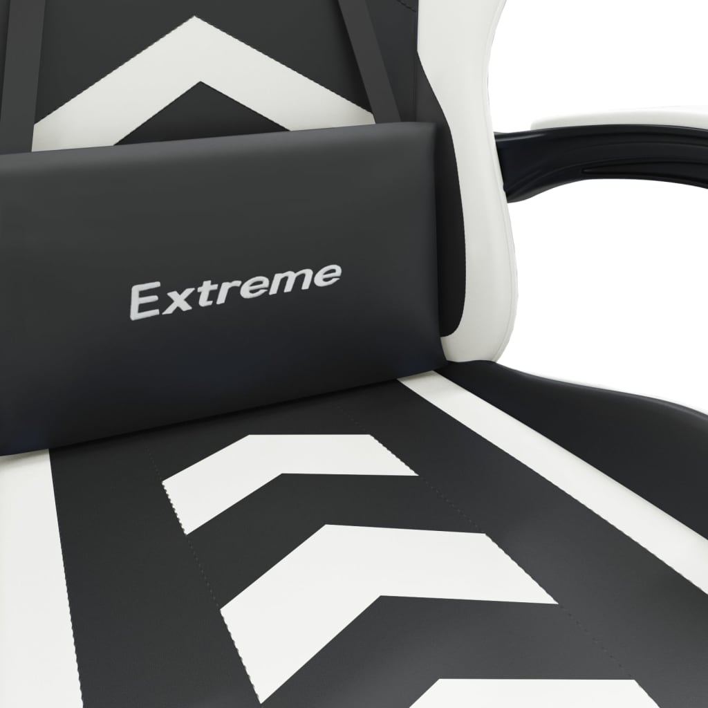 vidaXL Sedia da Gaming Girevole Nero e Bianco in Similpelle