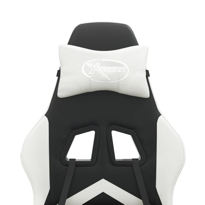 Sedia da Gaming Girevole Nero e Bianco in Similpelle 349596
