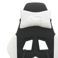 vidaXL Sedia da Gaming Girevole Nero e Bianco in Similpelle