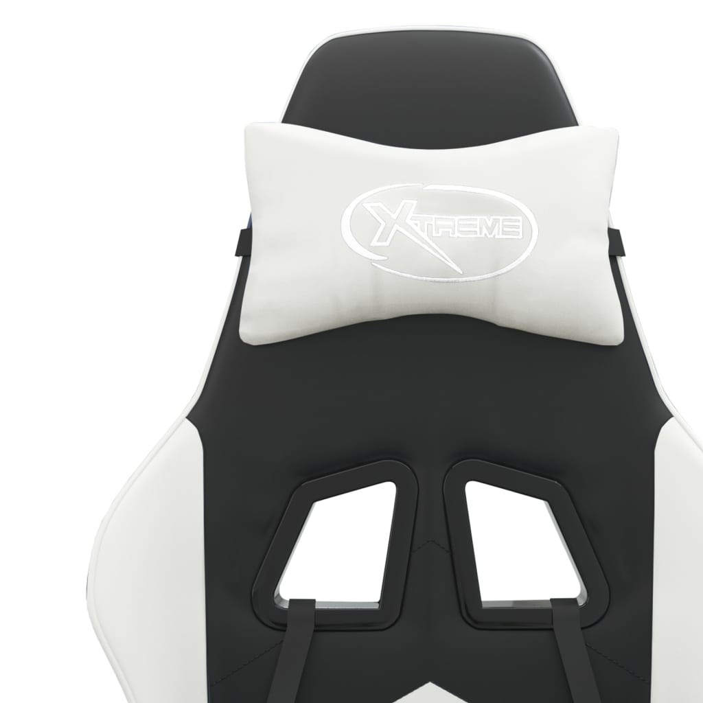 Sedia da Gaming Girevole Nero e Bianco in Similpelle 349596