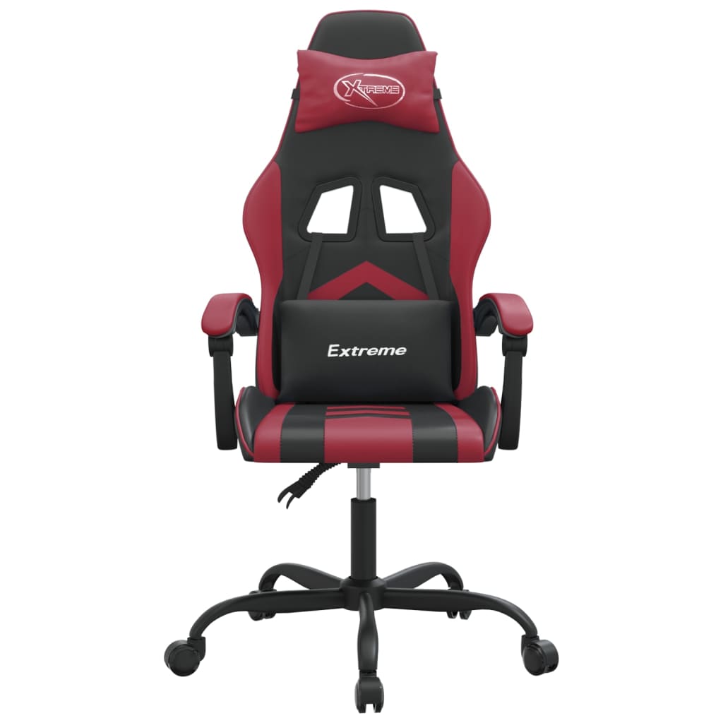 Sedia da Gaming Girevole Nero e Rosso Vino in Similpelle cod mxl 65041