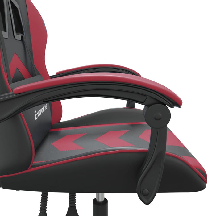 Sedia da Gaming Girevole Nero e Rosso Vino in Similpelle cod mxl 65041