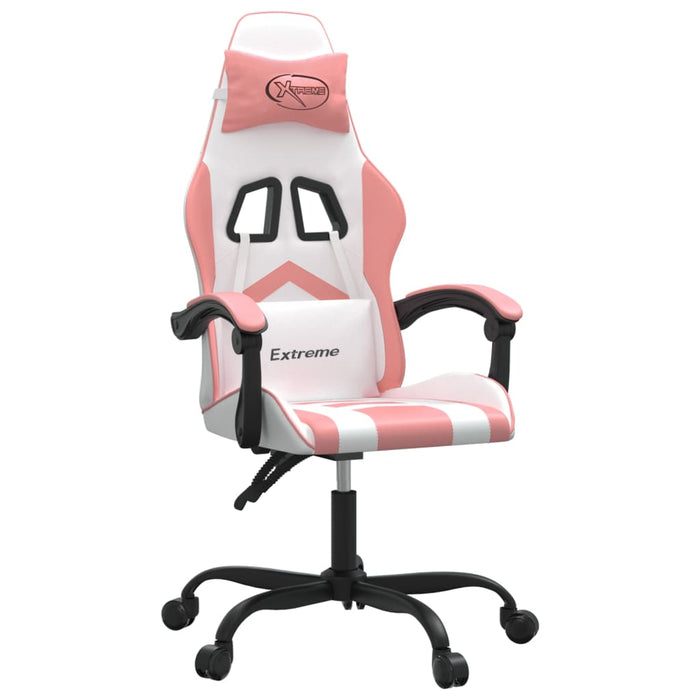 Sedia da Gaming Girevole Bianco e Rosa in Similpelle 349600