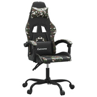 Sedia da Gaming Girevole Nero e Mimetico in Similpelle 349602