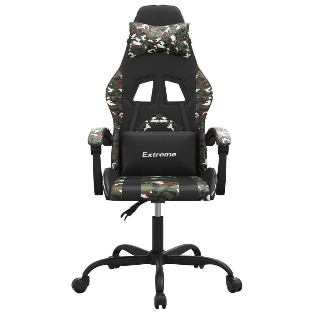 Sedia da Gaming Girevole Nero e Mimetico in Similpelle 349602
