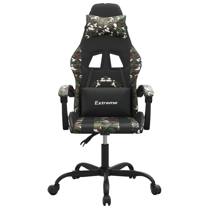 Sedia da Gaming Girevole Nero e Mimetico in Similpelle 349602