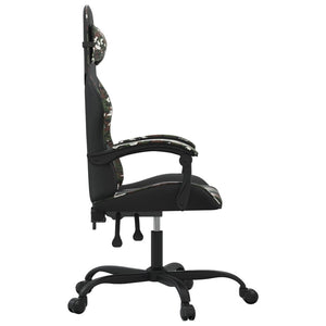 Sedia da Gaming Girevole Nero e Mimetico in Similpelle 349602