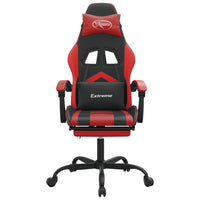 Sedia da Gaming Girevole Poggiapiedi Nero e Rosso Similpelle 349604