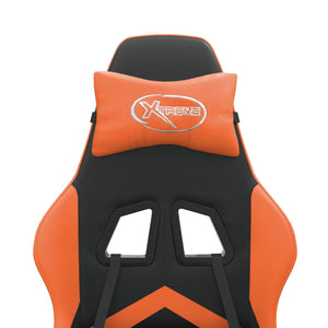 Sedia da Gaming Girevole Poggiapiedi Nero Arancione Similpelle cod mxl 72629