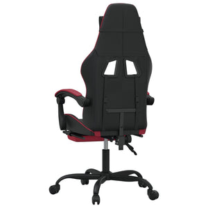 Sedia Gaming Girevole Poggiapiedi Nero e Rosso Vino Similpelle cod mxl 78401