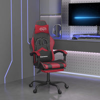 Sedia Gaming Girevole Poggiapiedi Nero e Rosso Vino Similpelle cod mxl 78401