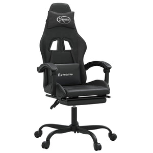 Sedia da Gaming Girevole Poggiapiedi Nero in Similpelle 349611