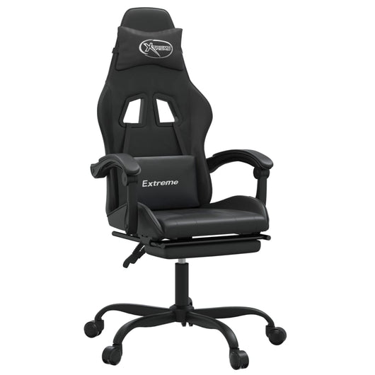 Sedia da Gaming Girevole Poggiapiedi Nero in Similpelle 349611