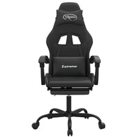 Sedia da Gaming Girevole Poggiapiedi Nero in Similpelle 349611