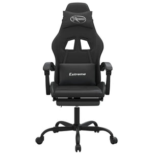 Sedia da Gaming Girevole Poggiapiedi Nero in Similpelle 349611
