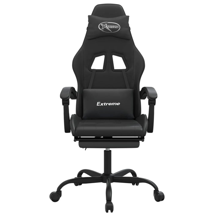 Sedia da Gaming Girevole Poggiapiedi Nero in Similpelle 349611