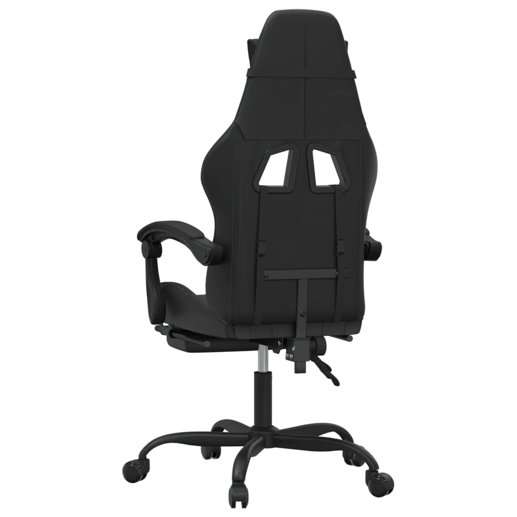 Sedia da Gaming Girevole Poggiapiedi Nero in Similpelle 349611