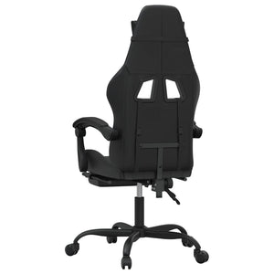 Sedia da Gaming Girevole Poggiapiedi Nero in Similpelle 349611