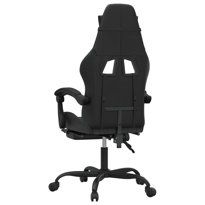 Sedia da Gaming Girevole Poggiapiedi Nero in Similpelle 349611