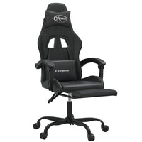 Sedia da Gaming Girevole Poggiapiedi Nero in Similpelle 349611