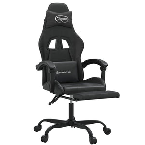 Sedia da Gaming Girevole Poggiapiedi Nero in Similpelle 349611