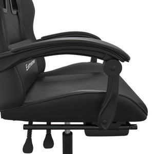 Sedia da Gaming Girevole Poggiapiedi Nero in Similpelle 349611