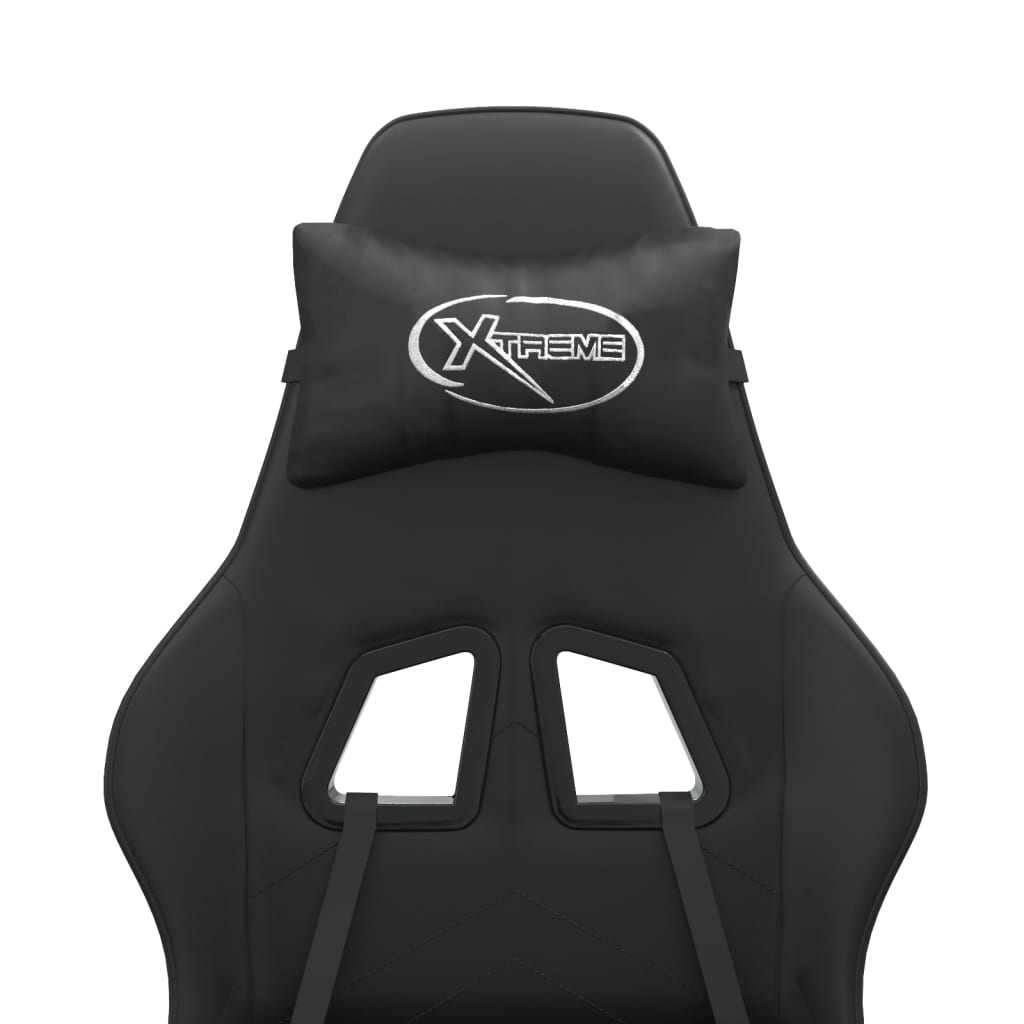 Sedia da Gaming Girevole Poggiapiedi Nero in Similpelle 349611