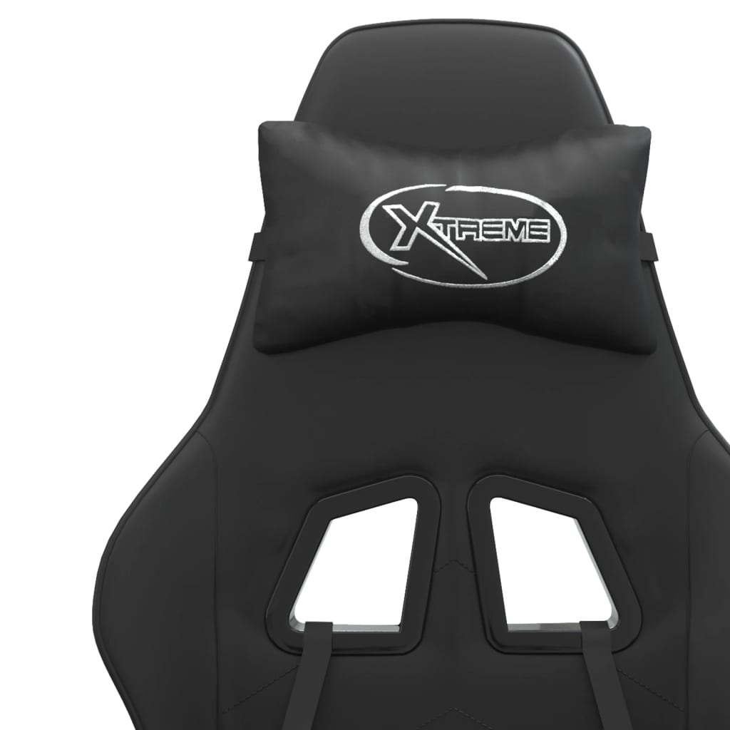 Sedia da Gaming Girevole Poggiapiedi Nero in Similpelle 349611