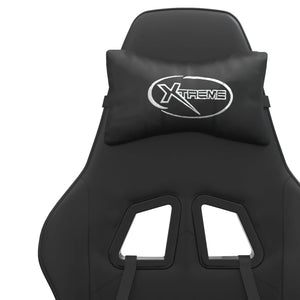 Sedia da Gaming Girevole Poggiapiedi Nero in Similpelle 349611