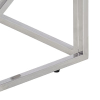 Tavolino Salotto Argento Acciaio Inossidabile e Legno Massello 349941