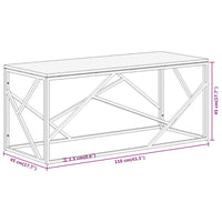 Tavolino Salotto Argento in Acciaio Inox e Legno di Recupero 349944