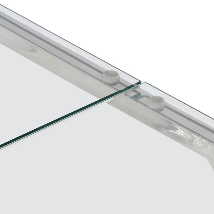 Tavolino Salotto-Tavolino da Soggiorno Argento Acciaio Inossidabile Vetro Temperato 507037
