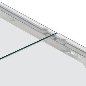 Tavolino Salotto Argento Acciaio Inossidabile Vetro Temperato