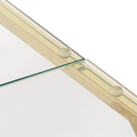 Tavolino Salotto Dorato Acciaio Inossidabile e Vetro Temperato 349954