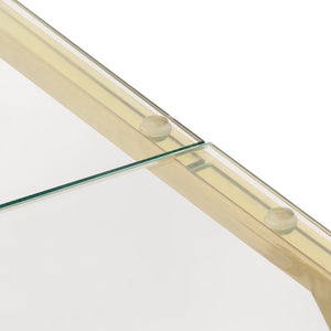 Tavolino Salotto Dorato Acciaio Inossidabile e Vetro Temperato 349954