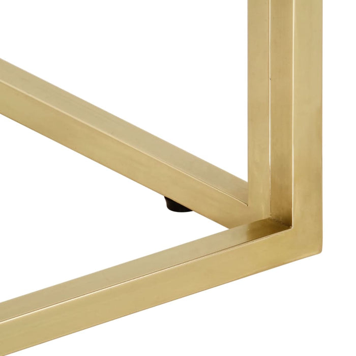 Tavolino Salotto-Tavolino da soggiorno-Tavolo Dorato Acciaio Inossidabile e Vetro Temperato 962024