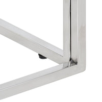 Tavolino da Salotto Argento in Acciaio Inox e Massello d'Acacia 349959