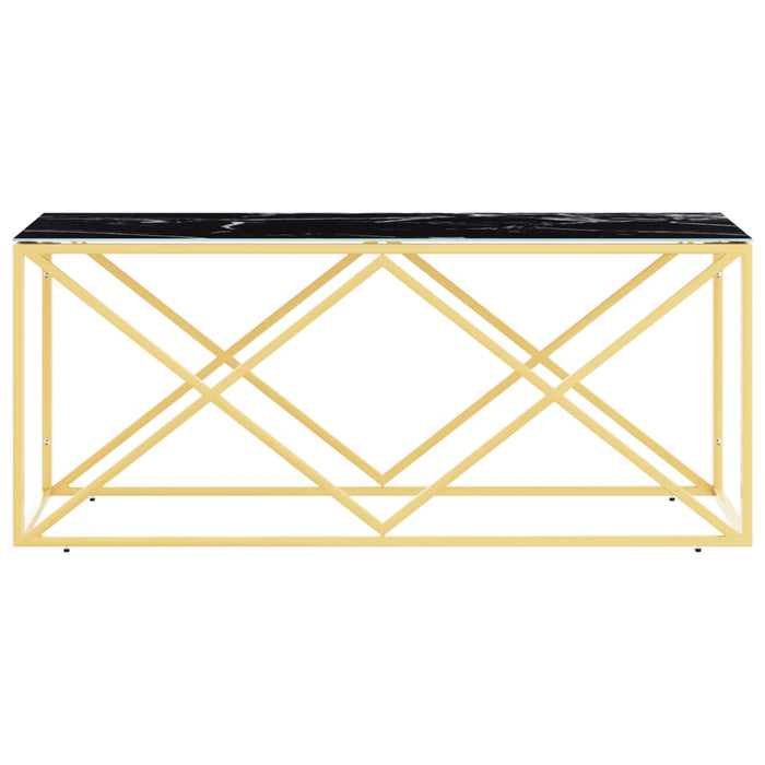 Tavolino da Salotto 110x45x45 cm in Acciaio Inox e Vetrocod mxl 104255