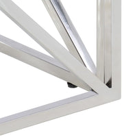 Tavolino Salotto Argento Acciaio Inossidabile Vetro Temperato 349977