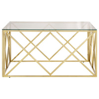 vidaXL Tavolino Salotto Dorato Acciaio Inossidabile e Vetro Temperato