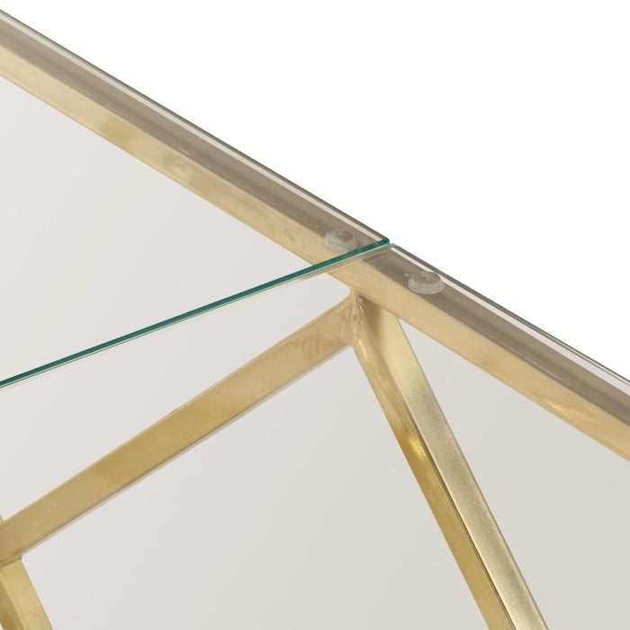 vidaXL Tavolino Salotto Dorato Acciaio Inossidabile e Vetro Temperato