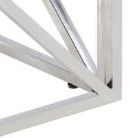 Tavolino Salotto Argento Acciaio Inossidabile Vetro Temperato 349979