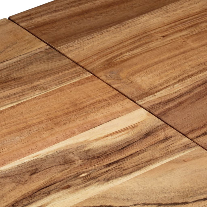 Tavolino da Salotto-Tavolino da soggiorno-Tavolo Argento in Acciaio Inox e Massello d'Acacia 642218