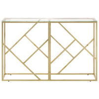 Tavolino Consolle Dorato Acciaio Inossidabile e Vetro Temperato