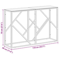 Tavolino Consolle Dorato Acciaio Inossidabile e Vetro Temperato