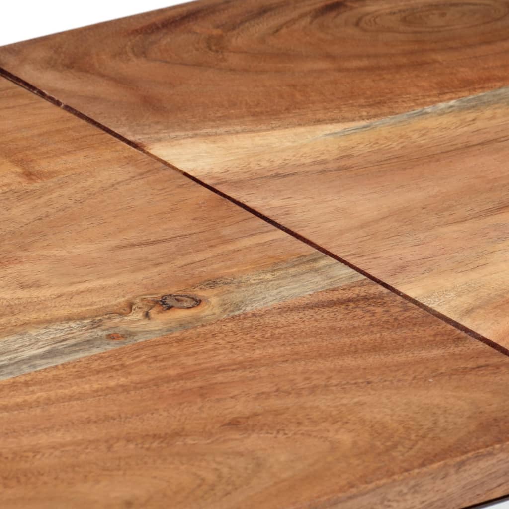 Tavolino da Salotto Argento in Acciaio Inox e Massello d'Acacia 349999