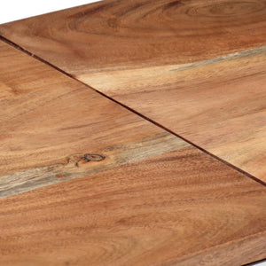 Tavolino da Salotto Argento in Acciaio Inox e Massello d'Acacia 349999