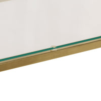 Tavolino Consolle Dorato Acciaio Inossidabile e Vetro Temperato 350002